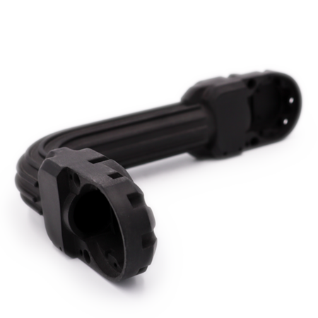 A 3D printed part made from PA11 Black material
